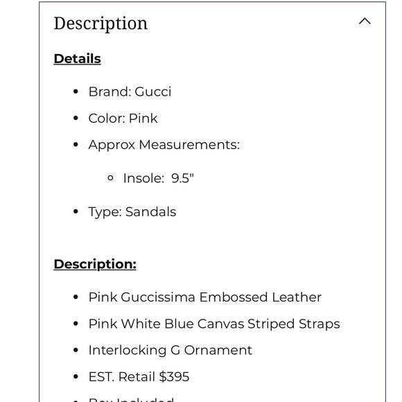 Preowned Pink Embossed Leather Guccissima Sandels - Picture 7 of 8